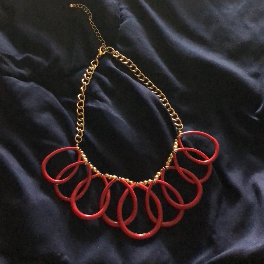 Red & Gold statement necklace